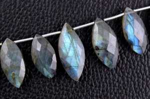20pcs Strand Facettes Marquise Forme Bleu Flash Naturel Labradorite Haute Qualité Briolette Perles Unique En Gros Gemme - Product Image 3