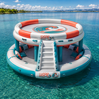 Île flottante gonflable pour les vacances et les loisirs, grand ponton rond pour la plage, le lac et les fêtes en plein air