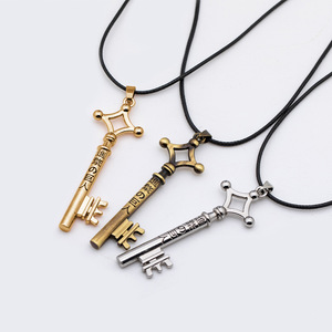 Anime attacco al titano in metallo collana pendente per uomo alla moda lega e catena di corda in pelle per fidanzamento - Product Image 3