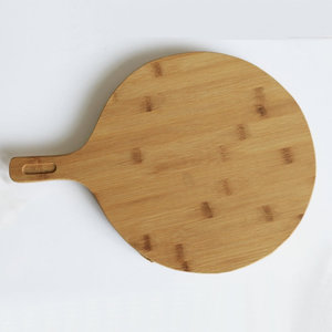 Takenomoto Bamboo Round Pizza Tray 29x39 Cm Solid Wood <b>Steak</b> <b>Plate</b> Portable For Kitchen Use - Product Image 1