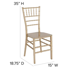 Chaise Chiavari Napoléon empilable en résine dorée, idéale pour les réceptions de <span class=keywords><strong>mariage</strong></span> et les événements en salon – Vente en gros à prix réduit - Product Image 3