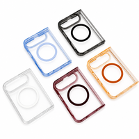 Coque de téléphone magnétique pliable pour iPhone Duo, couverture supérieure en acrylique transparent PC mince, anti-jaunissement, TPU souple absorbant les chocs, faible MOQ
