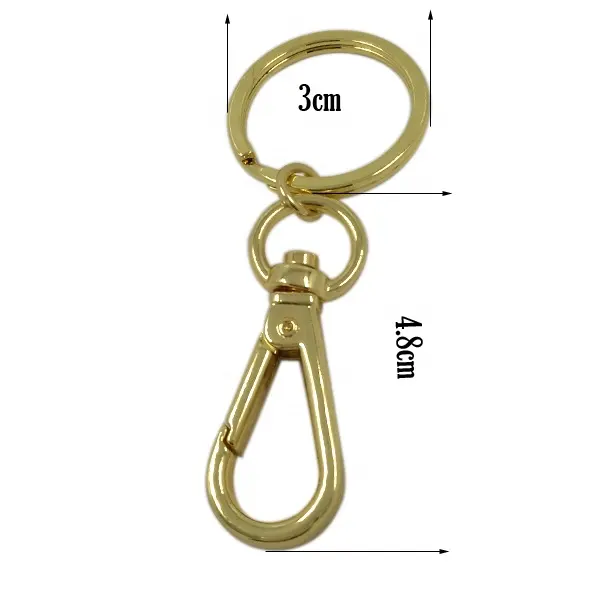 Garment decoration gold metal carabiner keychain hooks