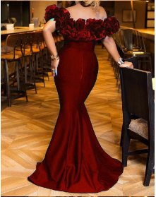 เดรสนางเงือกงานพรอมสไตล์ร้อนแรงชุดเดรสงานปาร์ตี้ยาวถึงพื้นสำหรับผู้หญิงชุดราตรีนางเงือก - Product Image 6