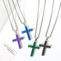 Collier pendentif croix en gros, collier cœur en acier inoxydable, bijoux de mode, vente en gros directe d'usine, collier croix