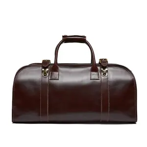 Famous brand genuine leather foldable travel bag for men custom luggage duffel bag travel