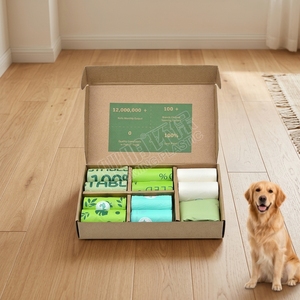 Sacs à déjections canines en plastique écologiques personnalisés, qualité supérieure, faible MOQ, commandes en gros, 100 sacs biodégradables pour animaux de compagnie, sacs à crottes de chien - Product Image 1