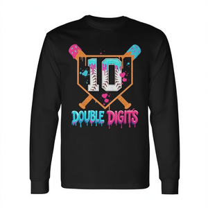 Camiseta de manga larga con números dobles para el 10º cumpleaños de un niño, diseño de béisbol - Product Image 2