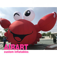 Modèle gonflable animal de crabe de mer géant de caractère d'animaux de bande dessinée pour annoncer la décoration