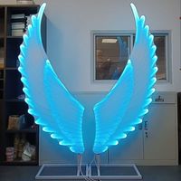 Ailes d'ange lumineuses LED colorées pour scène de mariage, ailes colorées pour proposition de mariage, décoration volante