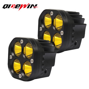 ไฟส่องสว่างสำหรับงาน LED Qideguan 40W แสงสีเหลืองขาว IP67 ไฟสปอร์ตไลท์มอเตอร์ไซค์ 12V เลนส์ทรงโคลเวอร์ - Product Image 1