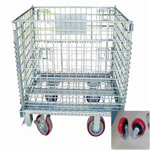 Fabrika sıcak satış çelik galvanizli istiflenebilir katlanır tel örgü depolama kafesi konteynerler - Product Image 4