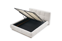 Lit de chambre confortable en bois massif de haute qualité, fait main et personnalisé, avec rangement intégré, pour appartement de luxe