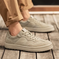 Chaussures de sport rétro en cuir pour hommes, chaussures de skate classiques légères et décontractées, chaussures de marche quotidiennes tendance