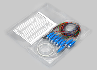 Splitter Serat Optik DAMU PLC 1x2-1x64 SC UPC Tabung Baja Singlemode FTTX Kabel Optik Splitter
