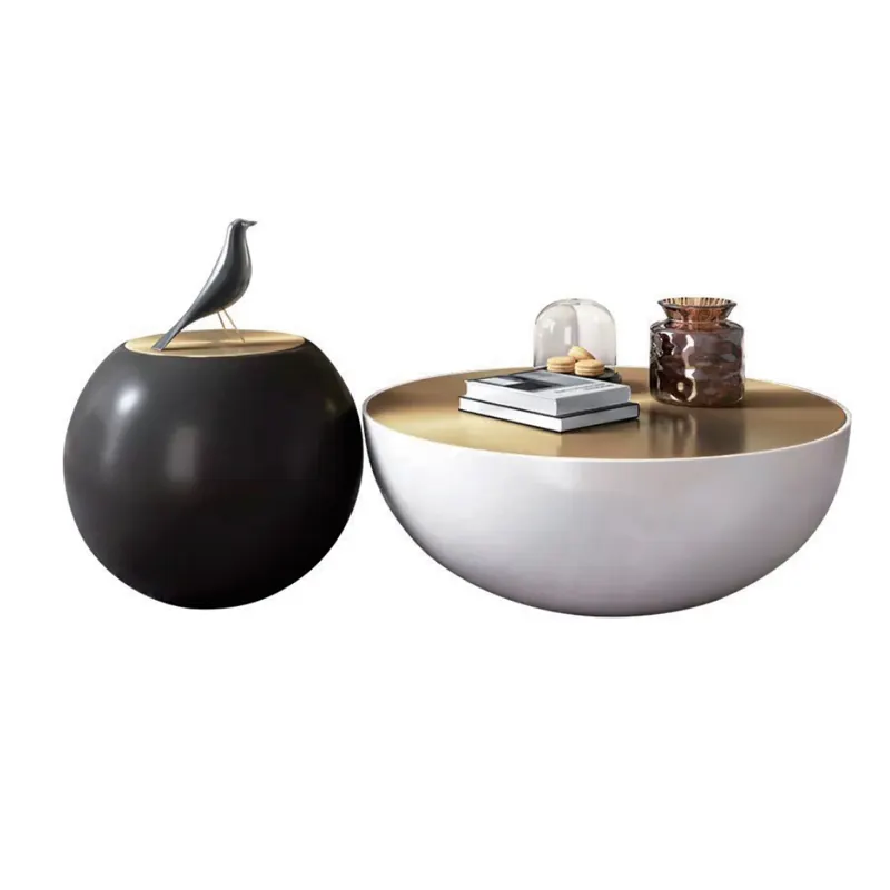 DAMOO Italian light luxury tea table post modern style creative round glass Hong Kong tea table designer furniture