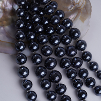 Perles de culture d'eau douce noires Edison de forme ronde de 12-16 mm avec perles baroques huilées, brins courts de 18 cm