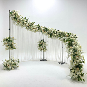 Arche <span class=keywords><strong>de</strong></span> toile <span class=keywords><strong>de</strong></span> fond en aluminium robuste en forme <span class=keywords><strong>de</strong></span> S, réglable, pour décorations <span class=keywords><strong>de</strong></span> mariage, rideaux <span class=keywords><strong>de</strong></span> scène et arche florale - Product Image 1