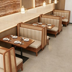 Set di Divani di Lusso per Ristoranti, Tavoli e Sedie Commerciali per Bar e Caffetterie, Arredamento in Legno per Ristoranti - Product Image 3