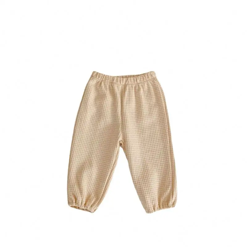 Pantalon en coton beige pour bébé, vêtement d'automne à volants