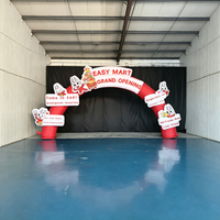 Arche gonflable personnalisée pour l'inauguration, 6m, rouge, en tissu Oxford, avec logo de dessin animé pour la publicité d'ouverture de magasin