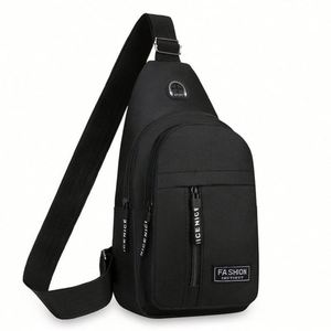 Bolsos Escolares de Nailon Antirrobo con Logotipo Personalizado de Diseño Moderno, Bolsos Cruzados de Pecho para Hombre con USB - Product Image 5
