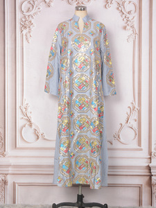 Abito Elegante OEM/ODM per Donne Turche, Ricamato con Paillettes Scintillanti, Moda Turca Lussuosa e Non Trasparente per l'Eid - Product Image 6