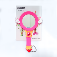 Miroir cosmétique à main personnalisé Design de mode personnalisé ou image de dessin animé miroir de maquillage en PVC miroir suspendu bâton magique