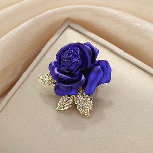 Blue Rose Brooch Zinc Alloy Flower Shape Party Women's Pin Accessory - Product Image 2