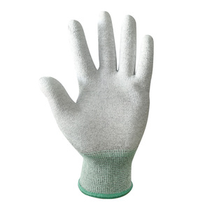 Gants de travail gris antistatiques enduits de PU, 13 aiguilles, pour usine, électronique et salle blanche - Product Image 2