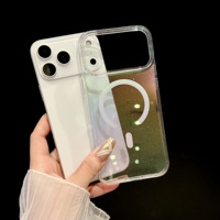 Nouvelle coque de téléphone portable en TPU magnétique antichoc avec paillettes, style de luxe tendance, transparente pour iPhone 17 16 15 14 13