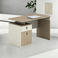 Moderna tavola in melamina di grado E1 monoposto Executive Desk in stile industriale Manager in legno tavolo da lavoro da ufficio con mobile laterale