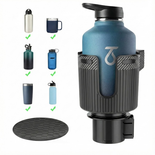 Universal Multi-functional Car Water Cup Holder with Card Slot Position ABS Large Capacity Coffee Bottle Stand