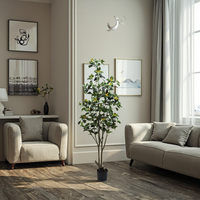 Arbre artificiel haut de gamme en pot, Faux Osmanthus Fragrans, Écologique, Durable, Décoration intérieure et extérieure, Haute simulation