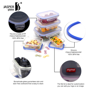 กล่องเก็บอาหารแก้วทรงสี่เหลี่ยมผืนผ้า JASPER 370 มล. ทำจากแก้วบอโรซิลิเกต กล่องเก็บอาหารแบบใสพร้อมฝาปิด ขายส่ง - Product Image 5