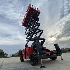 Elevador de tijera diésel 4x4 todo terreno nueva plataforma de trabajo rueda todoterreno 14m 16m 18m para tiendas de reparación de maquinaria y venta al por menor - Product Image 4