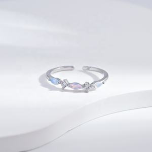 wholesale price plata 925 sterling <b>silver</b> vintage small <b>ring</b> bulk fashion wedding opening <b>opal</b> ladies stackable butterfly <b>rings</b> - Product Image 3