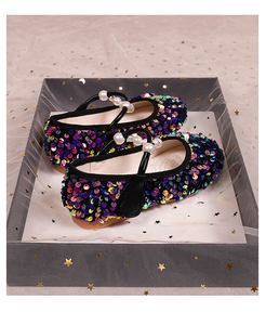 Sequined Girls' Single <b>Shoes</b> Princess <b>Shoes</b> Girls' Crystal Performance Shiny <b>Soft</b> Dance <b>Shoes</b> - Product Image 6