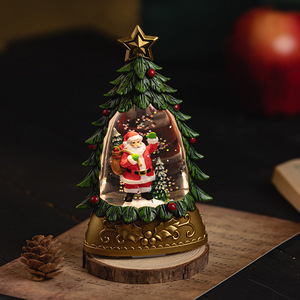Mini Christmas <b>Tree</b> Snow Globe With <b>Led</b> <b>Lights</b> Battery Operated Indoor Decoration Resin Acrylic Craft Gift For Holiday - Product Image 4