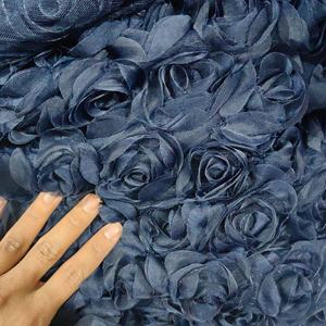 12 couleurs dentelle broderie 3D Rose fleur tissu - Product Image 3