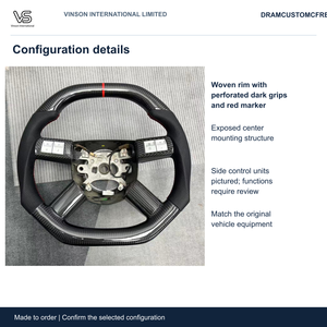 Volant en fibre de carbone pour Dodge RAM, configuration sélectionnée avec centre ouvert DRAMCUSTOMCFREF - Product Image 5