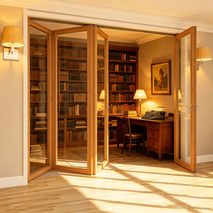 Puerta Plegable Exterior Resistente a Huracanes de Fábrica Original, Puerta Plegable de Vidrio Tipo Acordeón, Puertas Plegables de Aluminio para Patio - Product Image 1