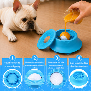 Cuenco de silicona 2 en 1 personalizado para gatos, dispensador lento antideslizante con bola rodante para lamer, juguete para perros - Product Image 2