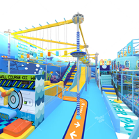 Parc de trampolines commercial intérieur Pokiddo de 700 m², équipement en acier galvanisé, capacité maximale de 800 personnes, parcours de cordes Ninja Adventure