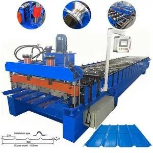 Hochgeschwindigkeits-Stahl-Dachplatten-, Fliesenspresse-Herstellungsmaschine Einlagiges Trapezoidalprofil Metall-Dachplattenrollenformmaschine