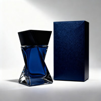 Flacon de parfum en verre transparent de luxe de 75 ml avec bouchon et emballage en boîte, design unique, neuf, vente en gros d'usine OEM