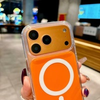 Coque transparente en acrylique avec coins magnétiques intégrés anti-jaunissement et protection anti-chute pour iPhone 18 Pro Max 17 Pro Max 16 Pro