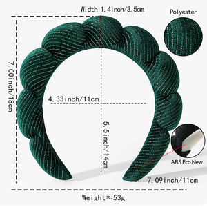 Diadema de terciopelo de poliéster IFOND <span class=keywords><strong>para</strong></span> mujer con nudo trenzado y hilo brillante, banda suave de esponja <span class=keywords><strong>para</strong></span> <span class=keywords><strong>el</strong></span> cabello <span class=keywords><strong>para</strong></span> spa y maquillaje, ideal <span class=keywords><strong>para</strong></span> lavarse la cara. - Product Image 2