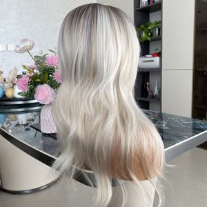 Perruques synthétiques Lace Front 13x4 en fibre haute température résistante à la chaleur, effet Super Wave, colorées Ombré, pour femmes blanches, vente en gros - Product Image 6
