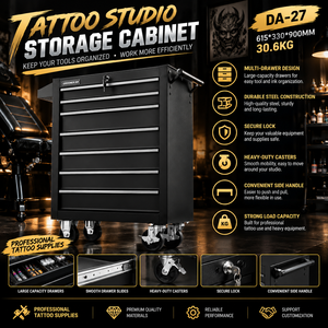 Carrito Rodante para Tatuajes, Gabinete <span class=keywords><strong>de</strong></span> Almacenamiento con Ruedas Bloqueables, Cajones para Herramientas, Salón <span class=keywords><strong>de</strong></span> Belleza, Barbería, Spa, Maquillaje Permanente - Product Image 4